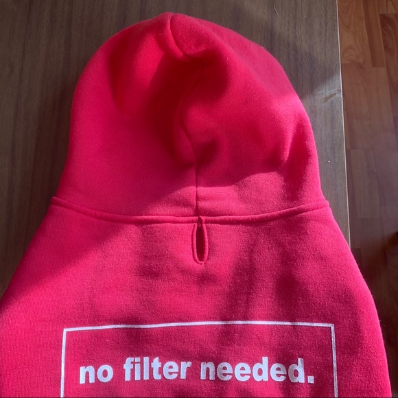 Dog Sweatshirt Hoodie Pink Sweater No Filter - Picture 3 of 10